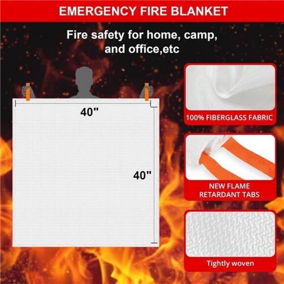 Emergency Fire Blanket for Home and Kitchen - 2 Pack - Picture 3 of 7